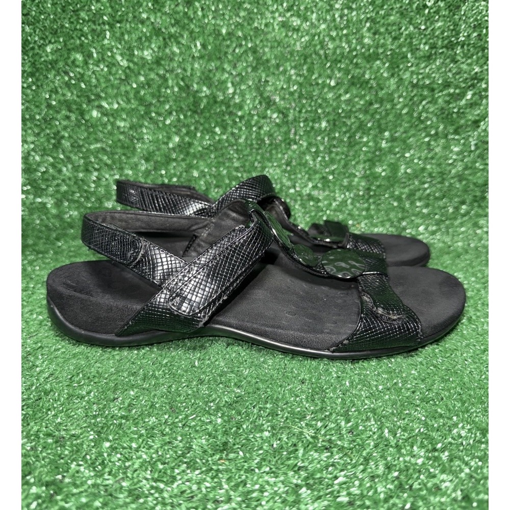 Vionic Rest Farra Lizard Sandals Strappy Orthotic Slip On Leather Women's Size 8